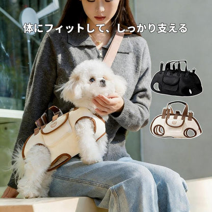 お出かけ時の移動負担に｜2WAY犬用キャリーバッグ＆ハーネス — 肩掛け・背負い・手持ちで使える多機能設計