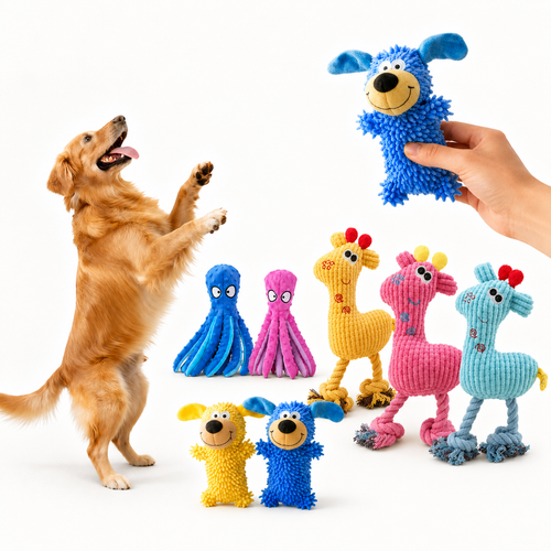 犬用ぬいぐるみトイ — 噛んで遊べるやわらか素材