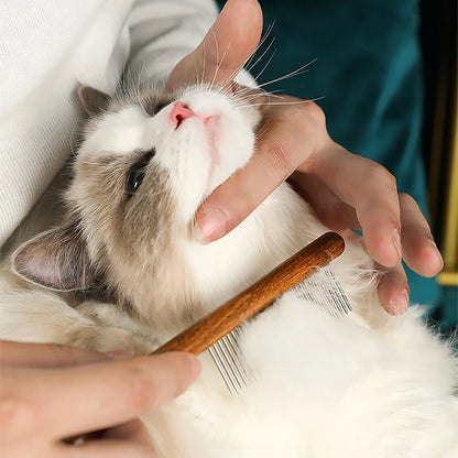 抜け毛ケアのストレスに｜猫用ステンレスコーム — 細かいコーム歯で毛をしっかりキャッチ