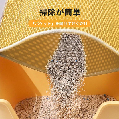 トイレ後の砂汚れに｜猫砂キャッチマット — 肉球の砂と水分をキャッチ